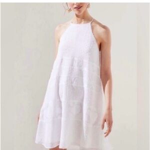 Pretty Pretty! White! White embroidered. Swing dress
